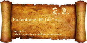 Rozenberg Milán névjegykártya